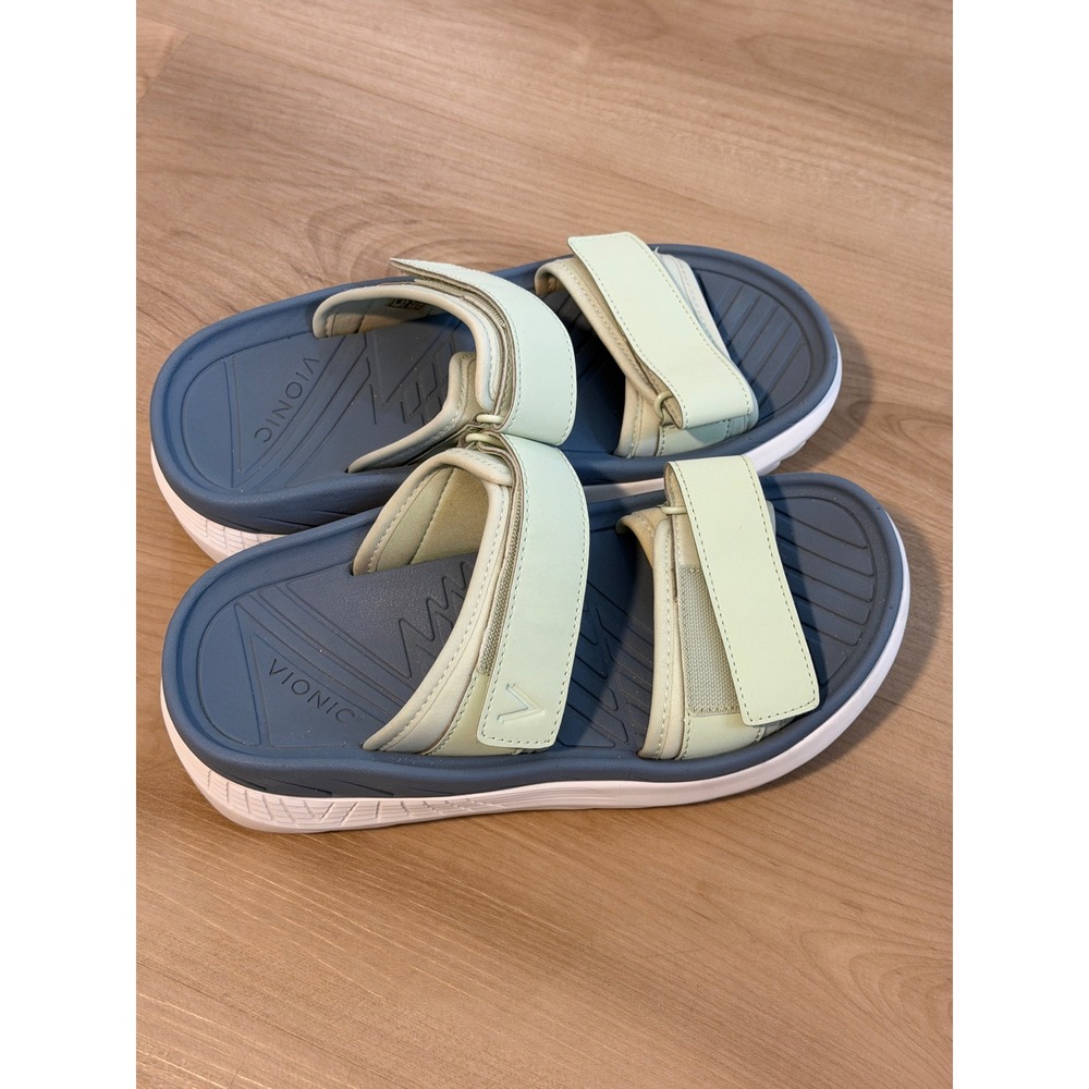 Vionic Renewal Sandal Mint Green 6 Women Hook Loop Orthotic Recovery Comfort